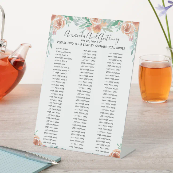 Elegant seating chart table number pedestal sign Zazzle