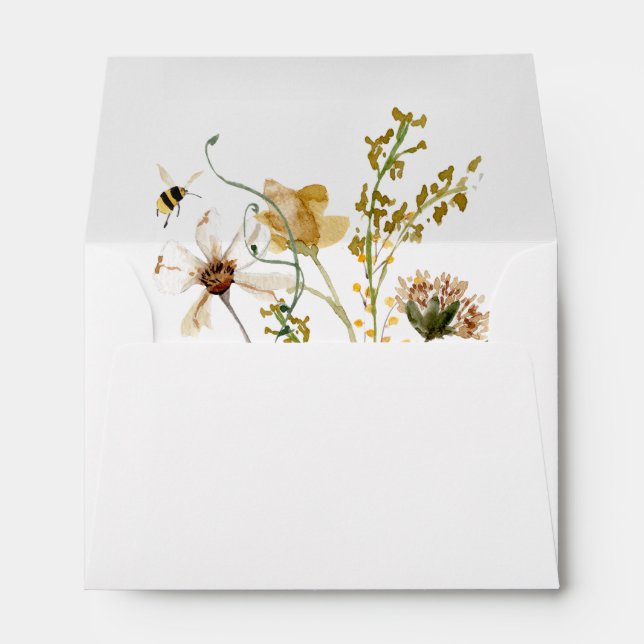 Elegant Secret Garden Delicate Floral Wedding Envelope (Back (Bottom))