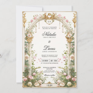 Elegant Secret Garden Floral Arch Wedding Invitation