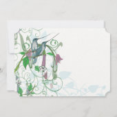 Elegant Secret Garden Hummingbird Wedding  Invitation (Back)