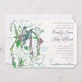 Elegant Secret Garden Hummingbird Wedding  Invitation (Front)