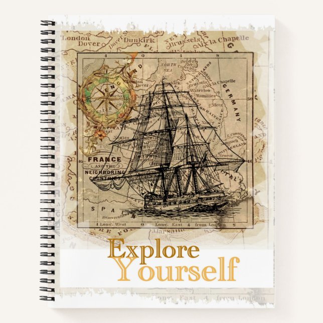 Elegant Self Improvement Quote Cool Template Top Notebook (Front)