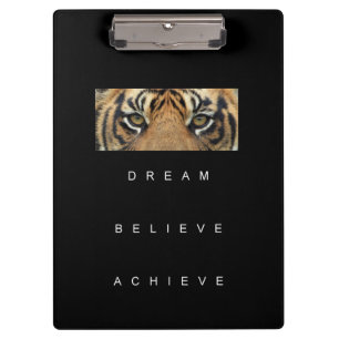 Elegant Self Improvement Quote Tiger Eyes Modern Clipboard