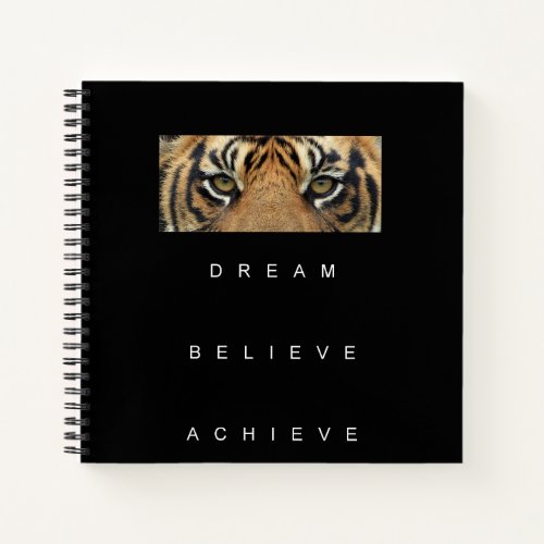 Elegant Self Improvement Quote Tiger Eyes Modern Notebook