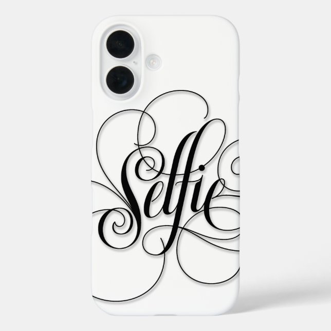 Elegant SELFIE Luxurious Flourished Calligraphy Case-Mate iPhone Case (Back)