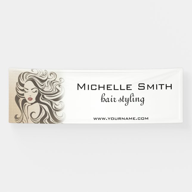 Elegant Sepia Chic Wavy Hairstyle Hair Extensions Banner (Horizontal)
