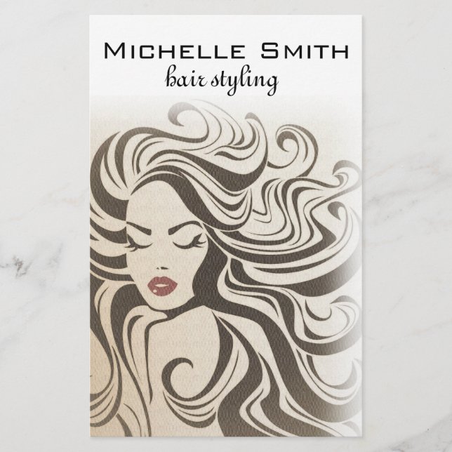 Elegant Sepia Chic Wavy Hairstyle Hair Extensions Flyer (Front)