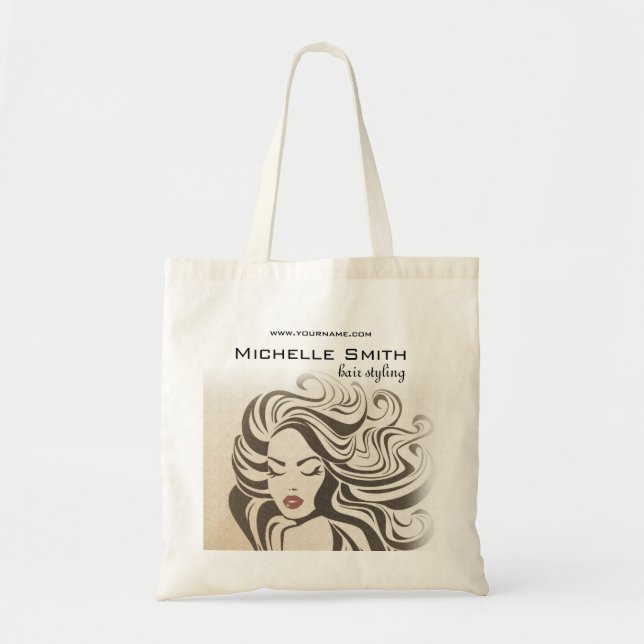 Elegant Sepia Chic Wavy Hairstyle Hair Extensions Tote Bag (Front)