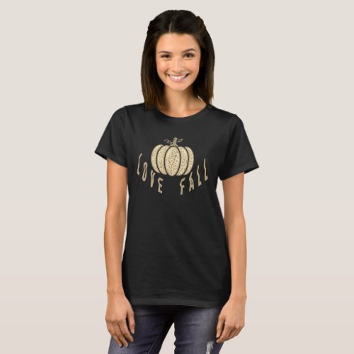 Elegant Sepia Gold Leopard Pumpkin Womens Black T_Shirt