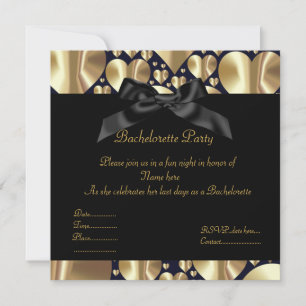 ELEGANT SEPIA heart BACHELORETTE INVITATION