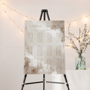 Elegant Sepia Seating Chart Foam Board