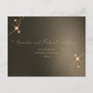 Elegant Sepia Solar Eclipse Custom Photo Wedding Enclosure Card