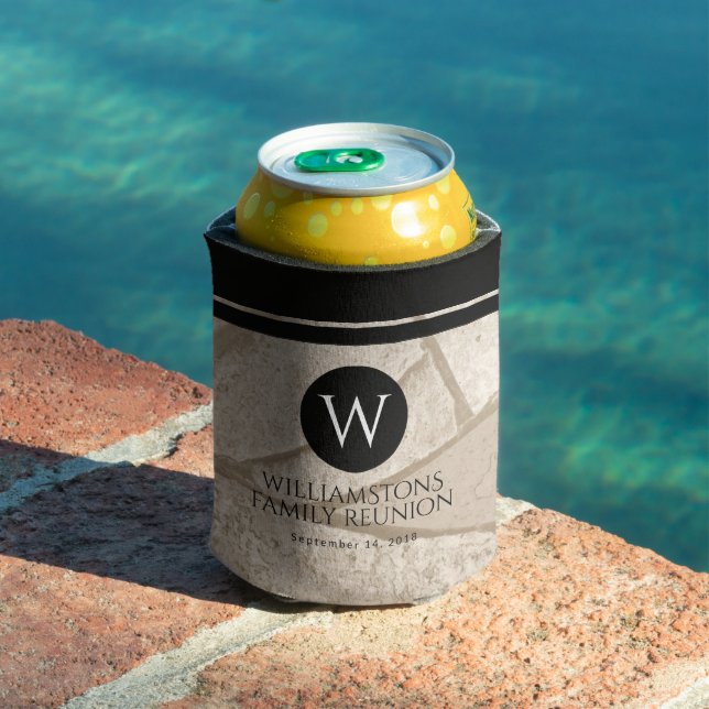 Elegant Sepia Toned Cracked Stones Can Cooler (In Situ Pool)