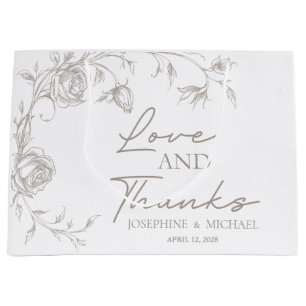 Elegant Sepia Wedding Welcome Large Gift Bag