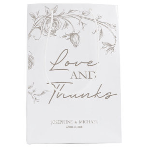 Elegant Sepia Wedding Welcome Medium Gift Bag