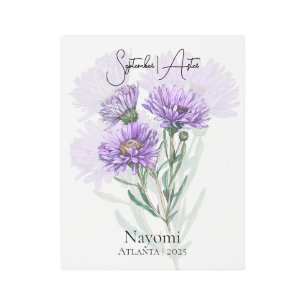 Elegant September Aster Birth Flower Art