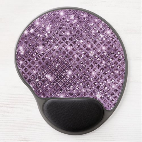 Elegant Sequin Diamonds on Mauve Purple Gel Mouse Pad