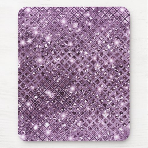 Elegant Sequin Diamonds on Mauve Purple Mouse Pad