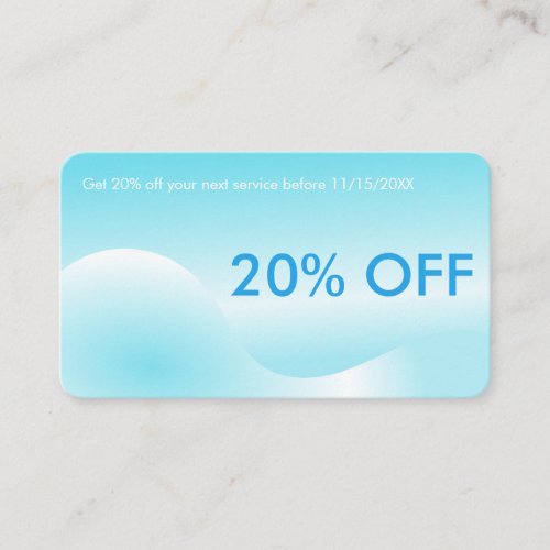 Elegant Serene Blue Wave Aesthetician Discount Card