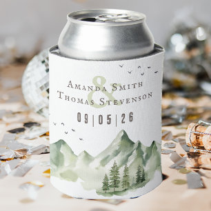 Elegant serene green mountain landscape can cooler