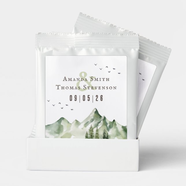 Elegant serene green mountain landscape margarita drink mix (Pair)