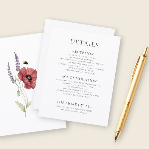 Elegant Serif Font Wedding Information Card