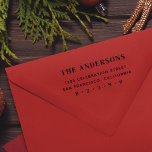 Elegant Serif Typography Family Return Address Self-inking Stamp<br><div class="desc">Impress recipients with our Self-Inking Stamp,  designed for effortless holiday correspondence. It bears an elegant design featuring your return address and family name. This stamp not only adds a touch of refinement but also saves you time during this busy season.</div>