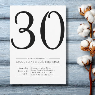 Elegant seventy 30th Birthday Simple Party Invitation