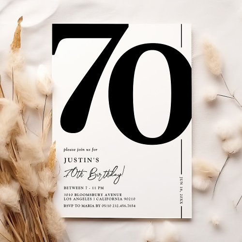 Elegant Seventy 70th Birthday Party Invitation