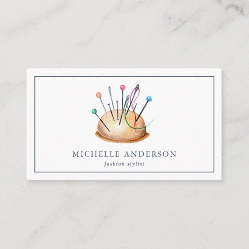 Elegant Sewing Needles Tailor Business Card