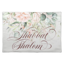 Elegant Shabbat Shalom Watercolor Challah Cover