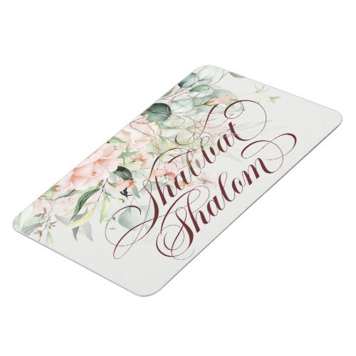 Elegant Shabbat Shalom Watercolor Shabbos Magnet