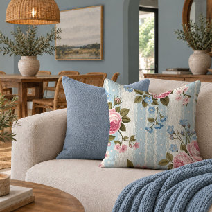 Elegant Shabby Chic Roses Blush Pink Pillow Decor