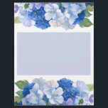 Elegant Shades of Blue Floral Letterhead For Her<br><div class="desc">Sophisticated, elegant floral stationary. Great to send to as a letter or short thank you note. This stylish design would be ideal for weddings or anniversaries. Add a touch of elegance to your correspondence with our stylish floral letterhead. This stationary features a pretty design with large writing paper, perfect for...</div>