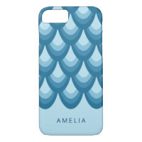 Elegant Shades of Blue Geometric Pattern iPhone 8/7 Case