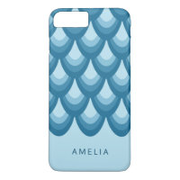 Elegant Shades of Blue Geometric Pattern iPhone 8 Plus/7 Plus Case