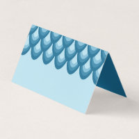 Elegant Shades of Blue Geometric Place Card
