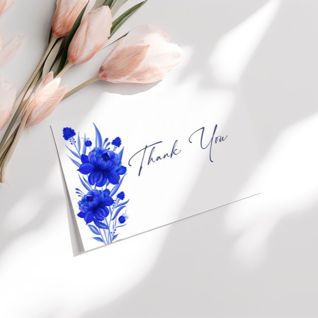 Elegant Shades of Blue Wedding Thank you Enclosure Card (Creator Uploaded)
