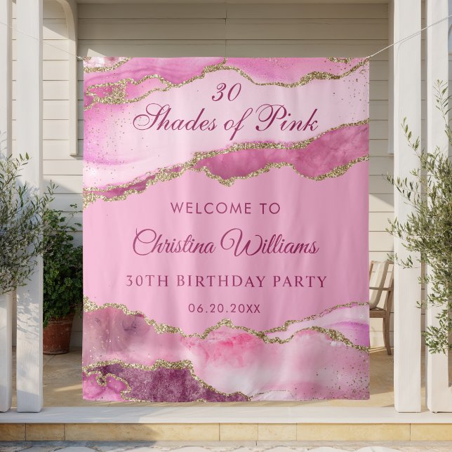 Elegant Shades of Pink Birthday Party Backdrop (Elegant Shades of pink Birthday Party Backdrop)