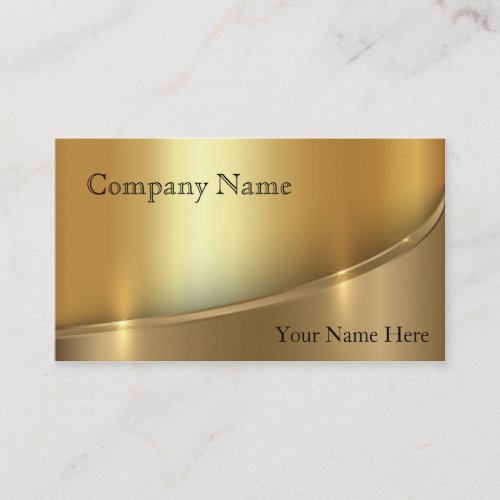 Elegant Shadowed Bright Gold Business Card