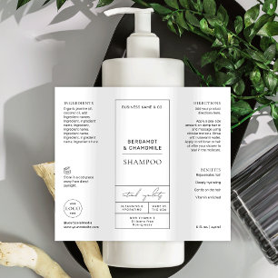 Elegant Shampoo Label Modern Apothecary Design