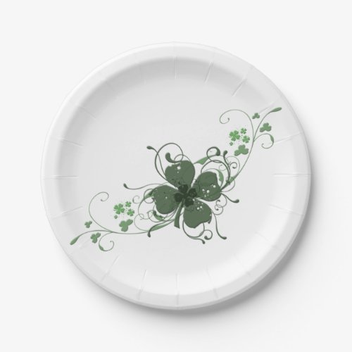 Elegant Shamrock Art Paper Plate