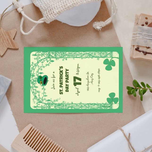 Elegant Shamrock Decoration Frame St. Patricks Day Invitation (Elegant Shamrock Decoration Frame St. Patrick's Day Invitation
)