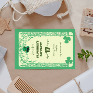 Elegant Shamrock Decoration Frame St. Patricks Day Invitation