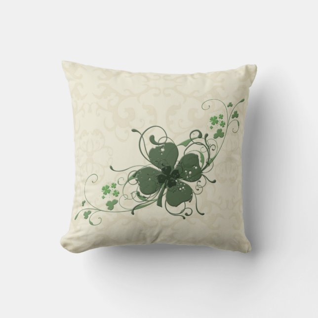 Elegant Shamrock Design American MoJo Pillow (Front)