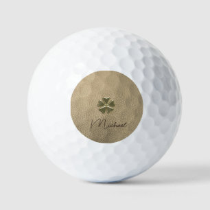 Elegant Shamrock Patrick's Day Leather Golf Balls