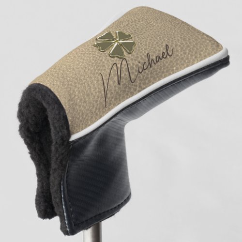 Elegant  Shamrock Patricks Day Leather Golf Head Cover