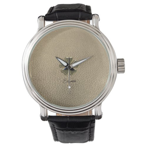 Elegant  Shamrock Patricks Day Leather Watch