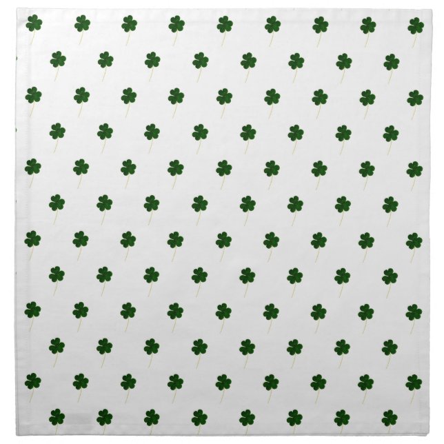 Elegant Shamrock Pattern Irish Good Luck Clovers Cloth Napkin (Front)