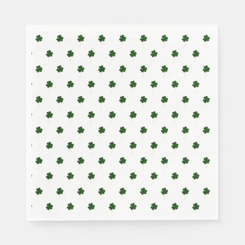 Elegant Shamrock Pattern Irish Good Luck Clovers Napkins